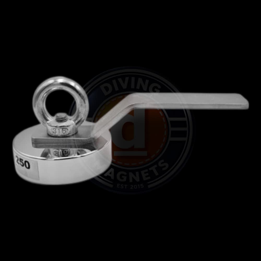 Diver Magnet 250 heavy duty neodymium subsea magnet used by commercial divers to hold tools during offshore underwater work