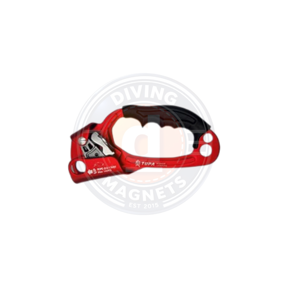 Handheld rope ascender used for industrial climbing and rope access work in offshore and construction environments