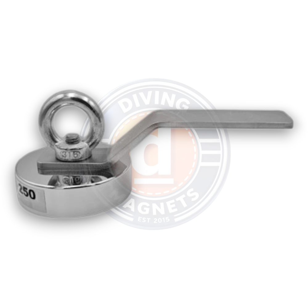 Diver Magnet 250 heavy duty neodymium subsea magnet used by commercial divers to hold tools during offshore underwater work