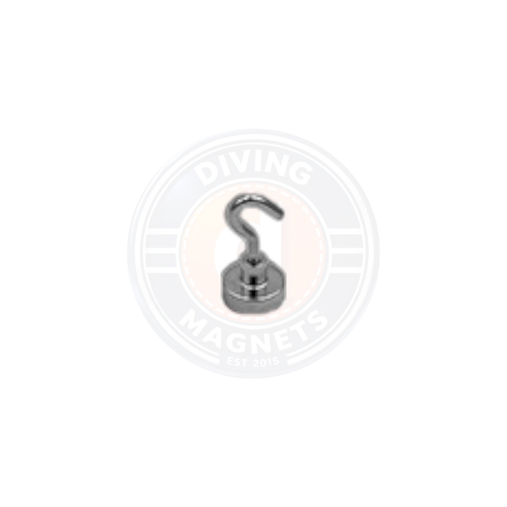 20mm neodymium magnetic hook used for organizing tools, cables, and equipment on metal surfaces